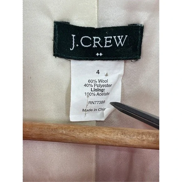 J. Crew Pea Coat Women's 4‎ Pink Wool Blend Ruffle Back Jacket - Picture 6 of 10